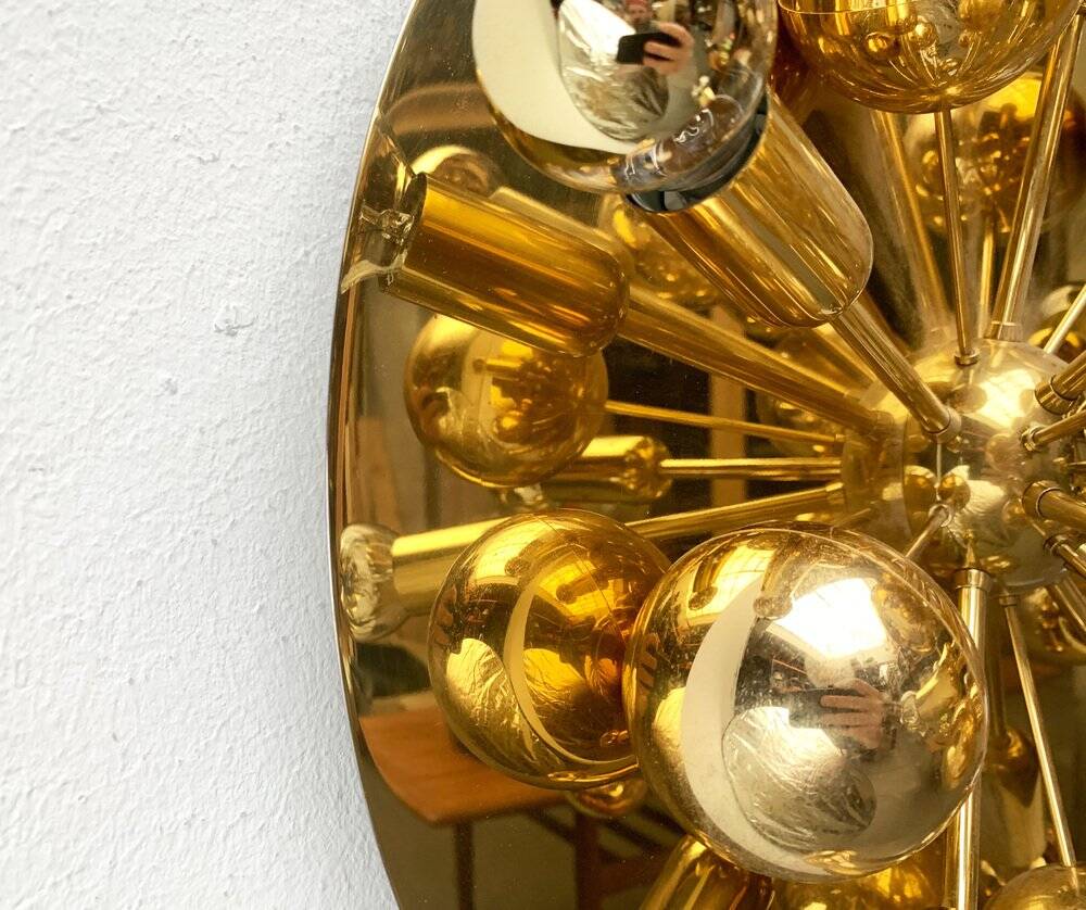 Atomic Brass Ceiling Light in Modern German Mid-Century by Dorothee Becker for Cosack, 1970s