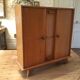 Vintage doll wardrobe cabinet