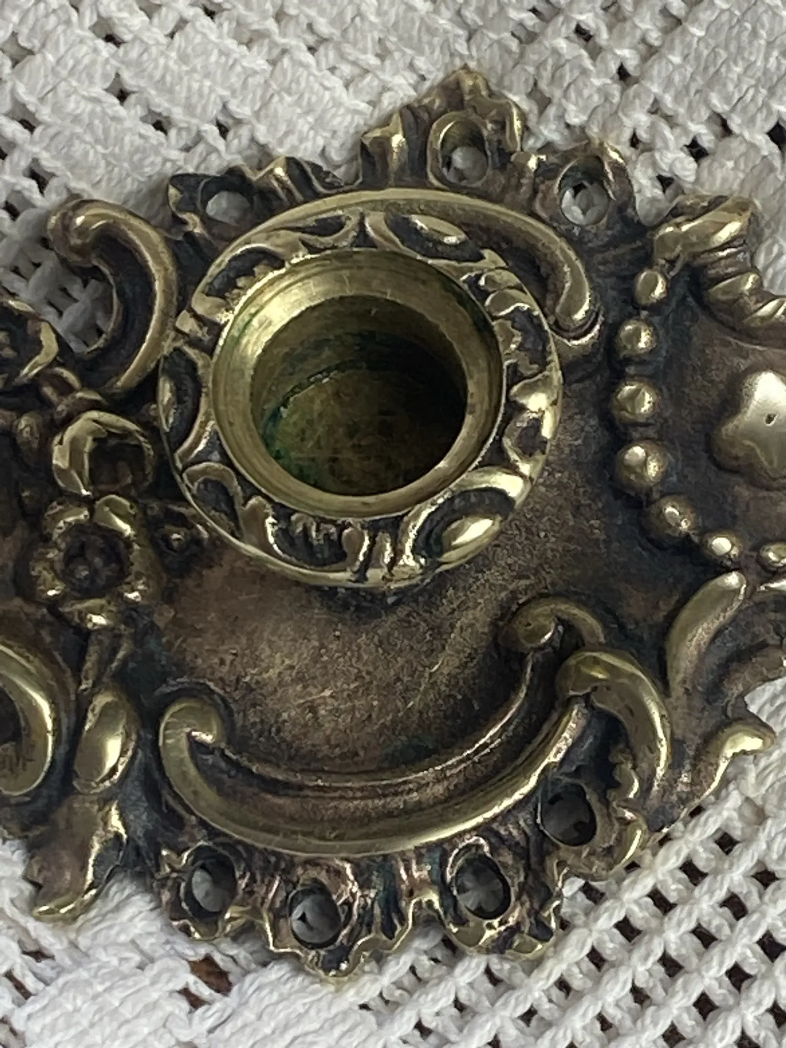 Cave rat bronze candlestick