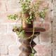 Vintage turned wooden press screw column