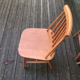 Vintage Scandinavian blond beech chairs.