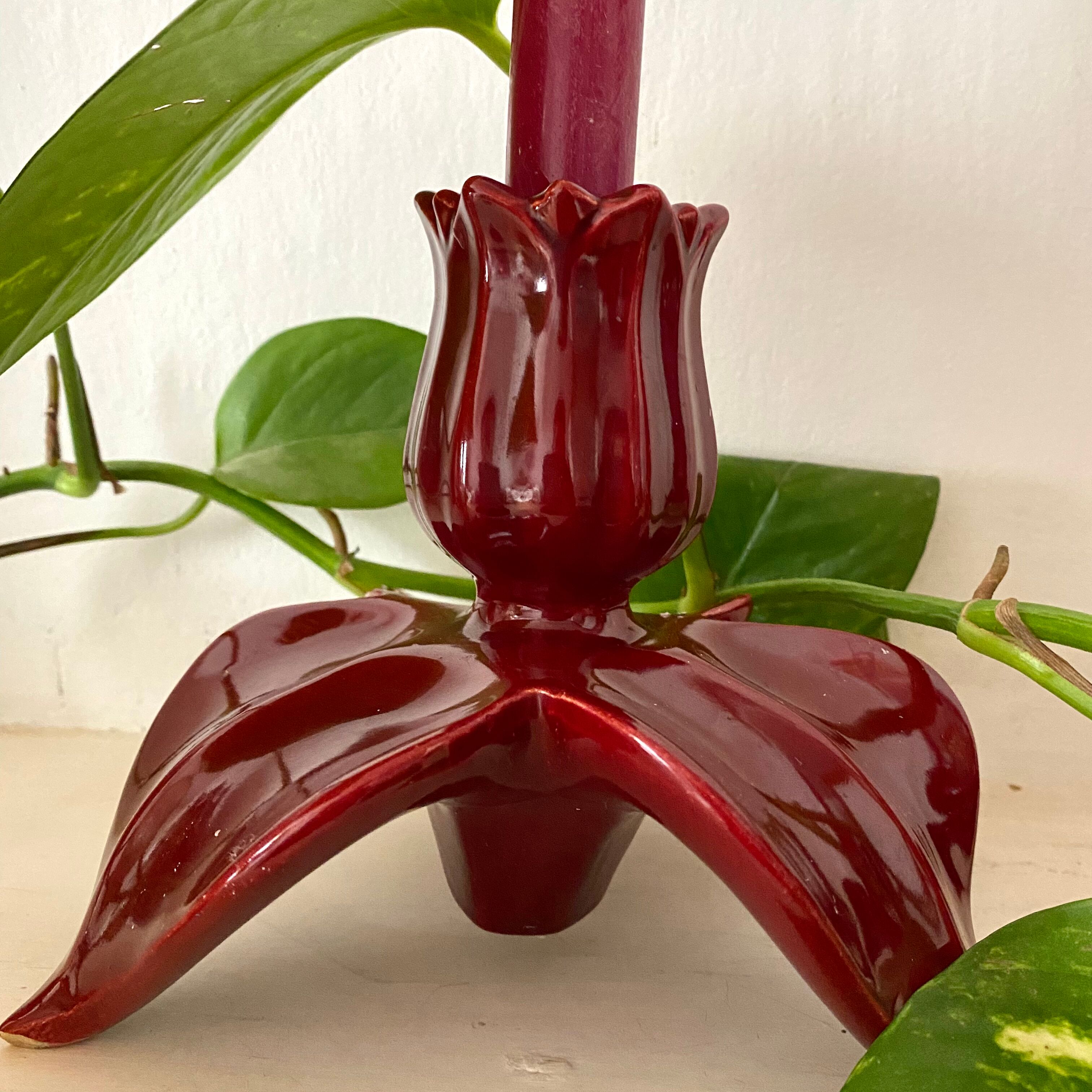 Pair of ceramic cab candlesticks