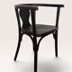 Curved black lacquered wooden armchair in Thonet style