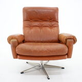 1970s leather swivel armchair by Nili Stoppmobler, Denmark