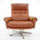 1970s leather swivel armchair by Nili Stoppmobler, Denmark