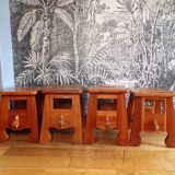 Set of 4 pine mountain stools