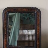 Antique Louis Philippe mirror in black and brown.