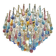 Grand Lustre en Verre de Murano Multicolore – Design Scénique