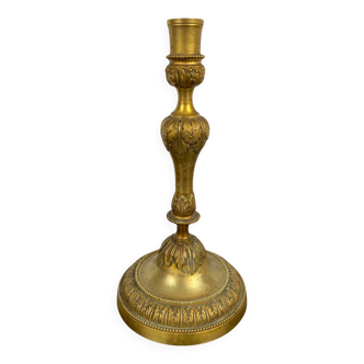 Louis XVI period candlestick in chiseled gilt bronze