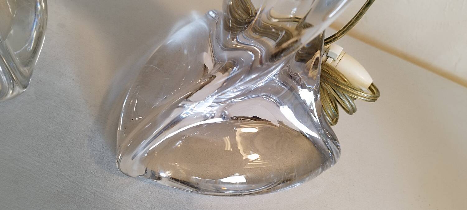 2 Lorraine crystal lamp bases