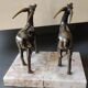 Art Deco Bookends Pair / Antelopes / Regule / Marble