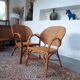 Pair of armchairs in braided rattan 70s