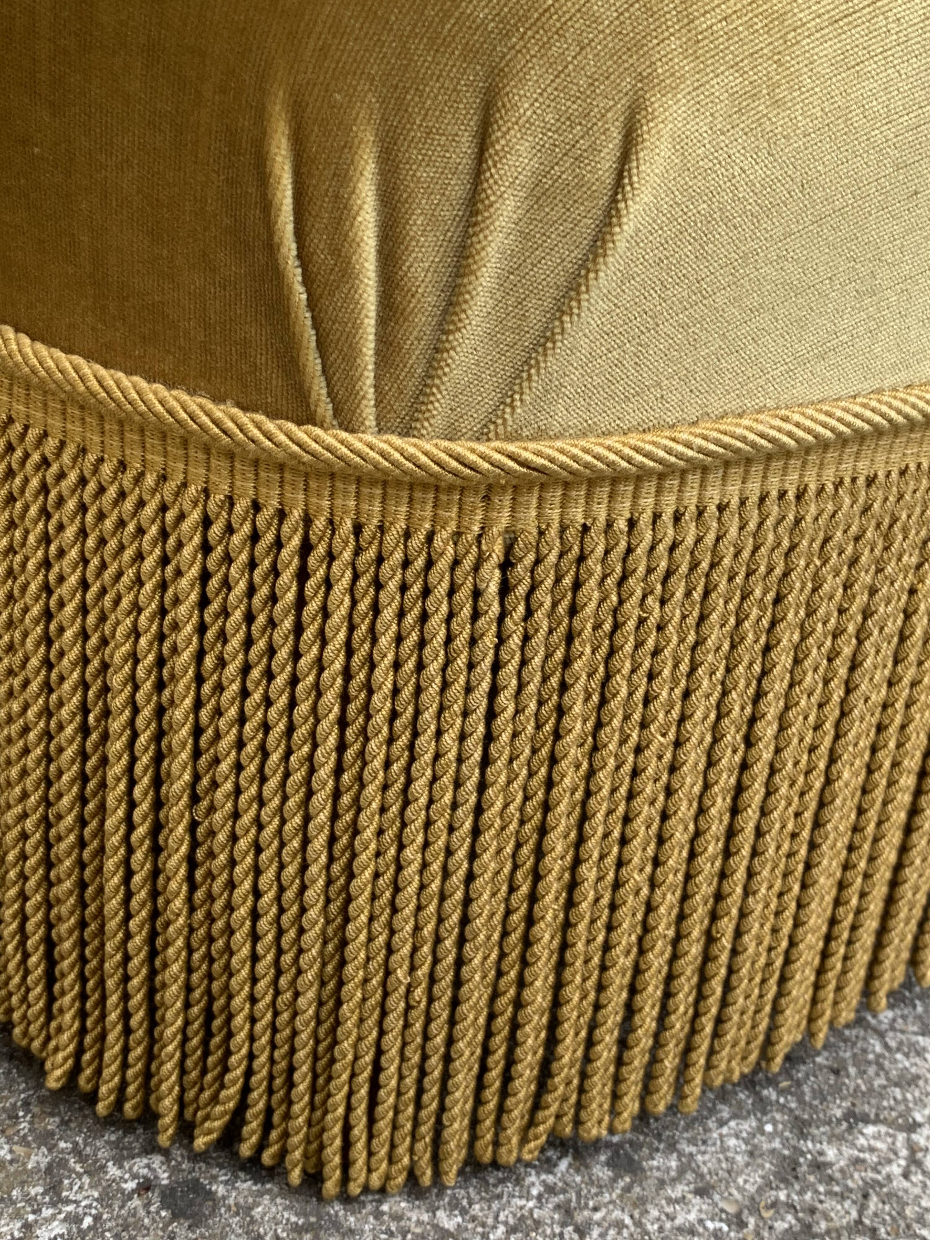 Golden velvet toad armchair