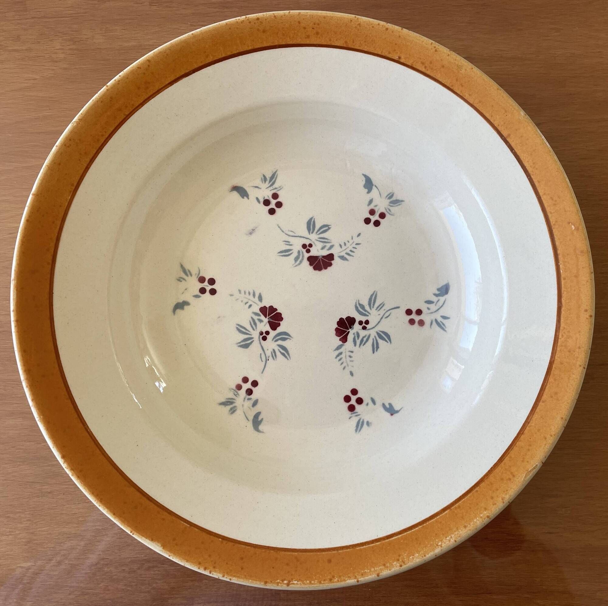 6 antique deep plates in pexonne faience (lorraine)