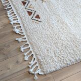 Ancien tapis Beni Ouarain tissé main 180 x 125 cm