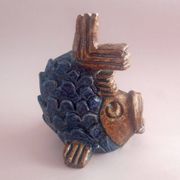 Poterie de studio Figurine en céramique Poisson Sculpture Suédoise