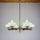 Mid-century chandelier with teak and Murano glass by Stilnovo, Italy, 1950s.