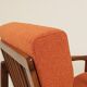 Modern long chair terracotta bouclé