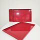 Vintage Italian Red Metal Trays / Mid-Century Modern Decorative Servin