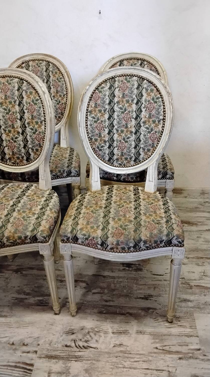 6 Louis XVI style Medallion chairs