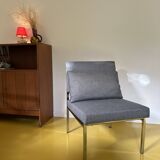 Chauffeuse/Fauteuil des années 70 chromé restauré