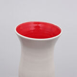 Red interior white ceramic vase