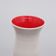Red interior white ceramic vase