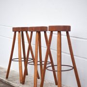 Bar stool X 3, wood and metal stool, brustalist stool, high stool