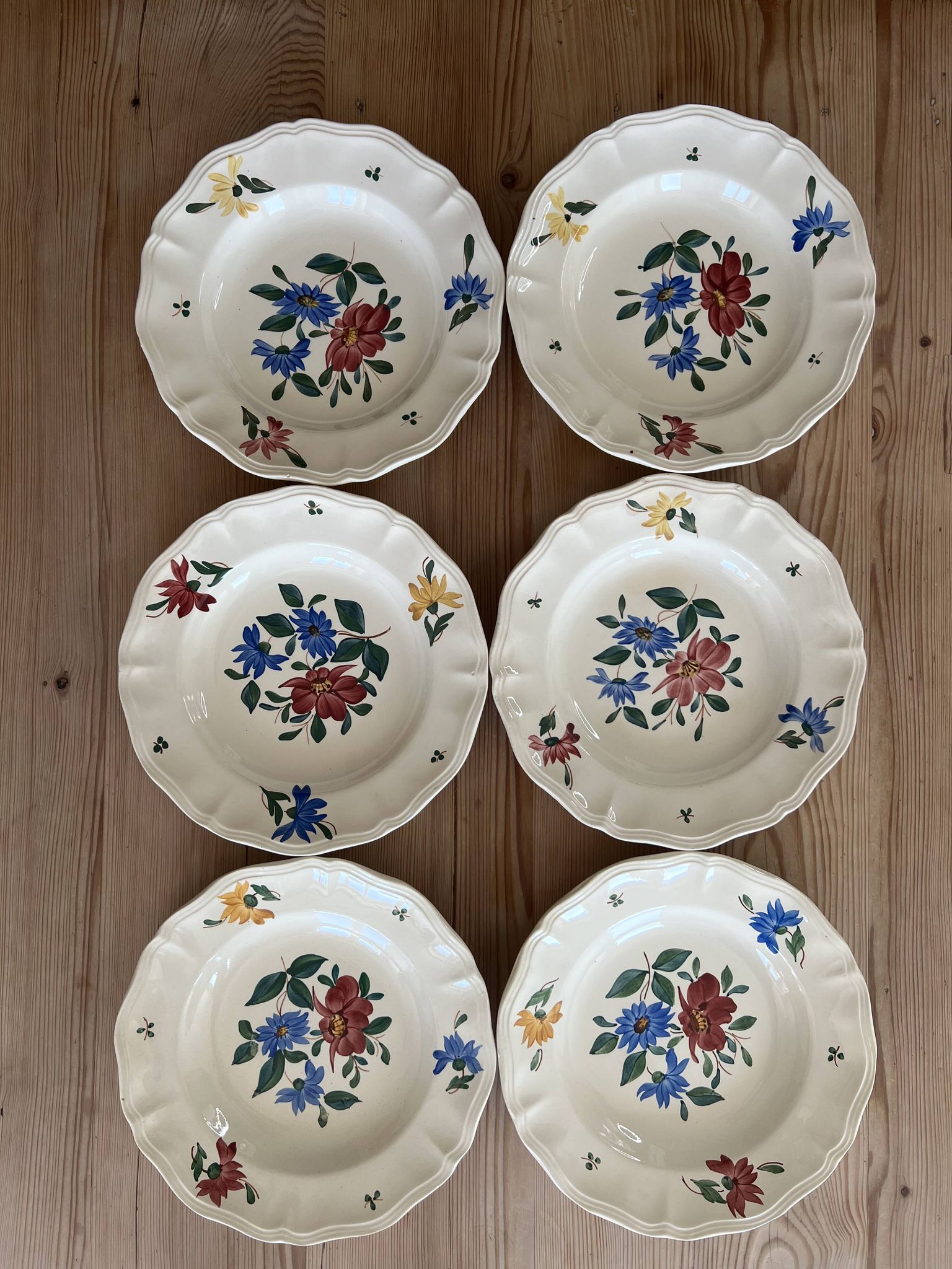 Lot 6 assiettes creuses Sarreguemines et Digoin