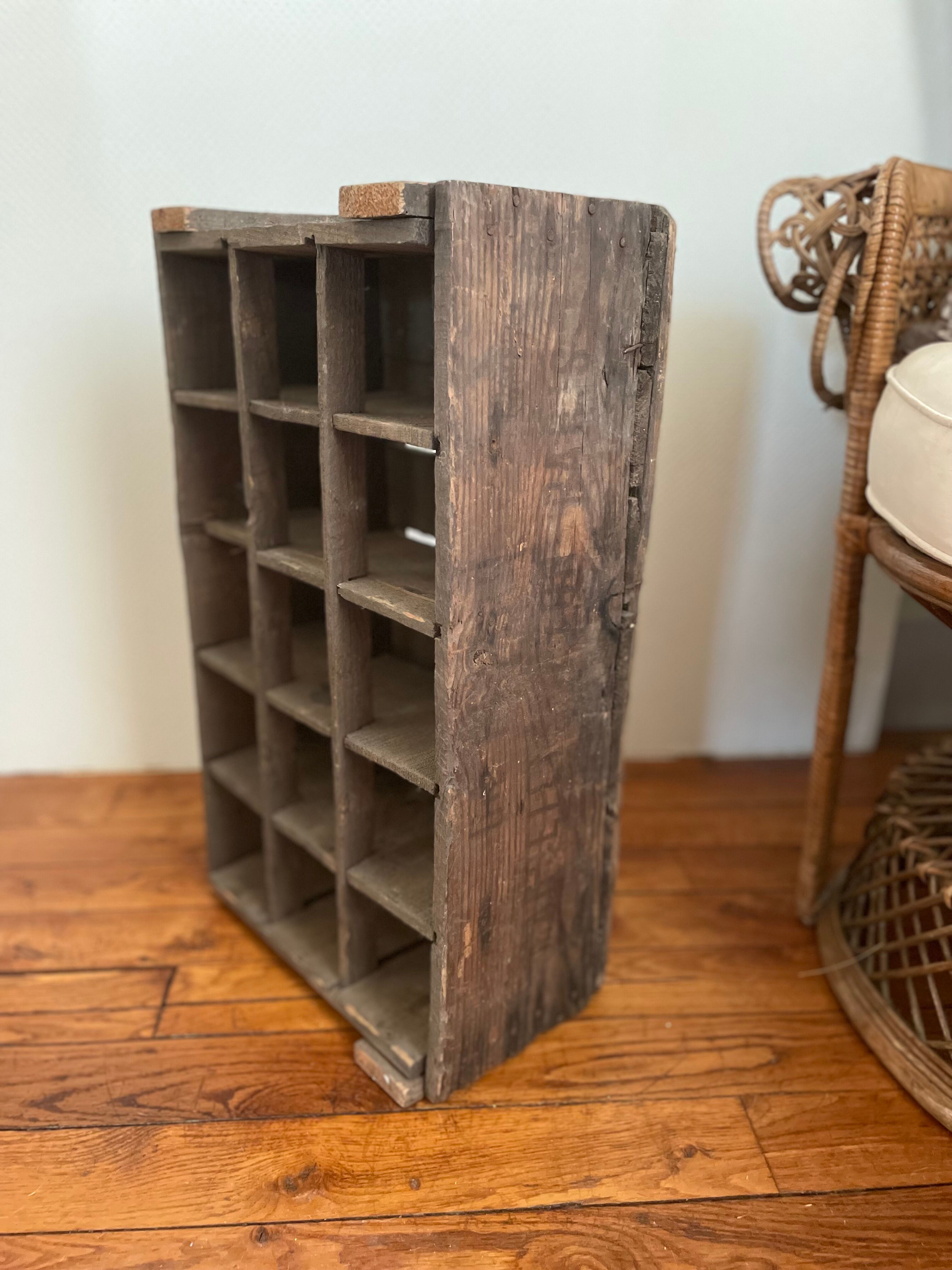 Old wooden bottle locker
