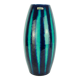 Vase modèle 248-38 Scheurich europ-line mid century avec motif de rayures en bleu et vert émeraude
