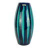 Vase modèle 248-38 Scheurich europ-line mid century avec motif de rayures en bleu et vert émeraude