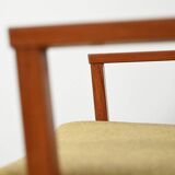 Pair of Danish teak armchairs with green upholstery