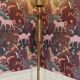 Lampadaire Américain verre et métal 200 cm design 1950.