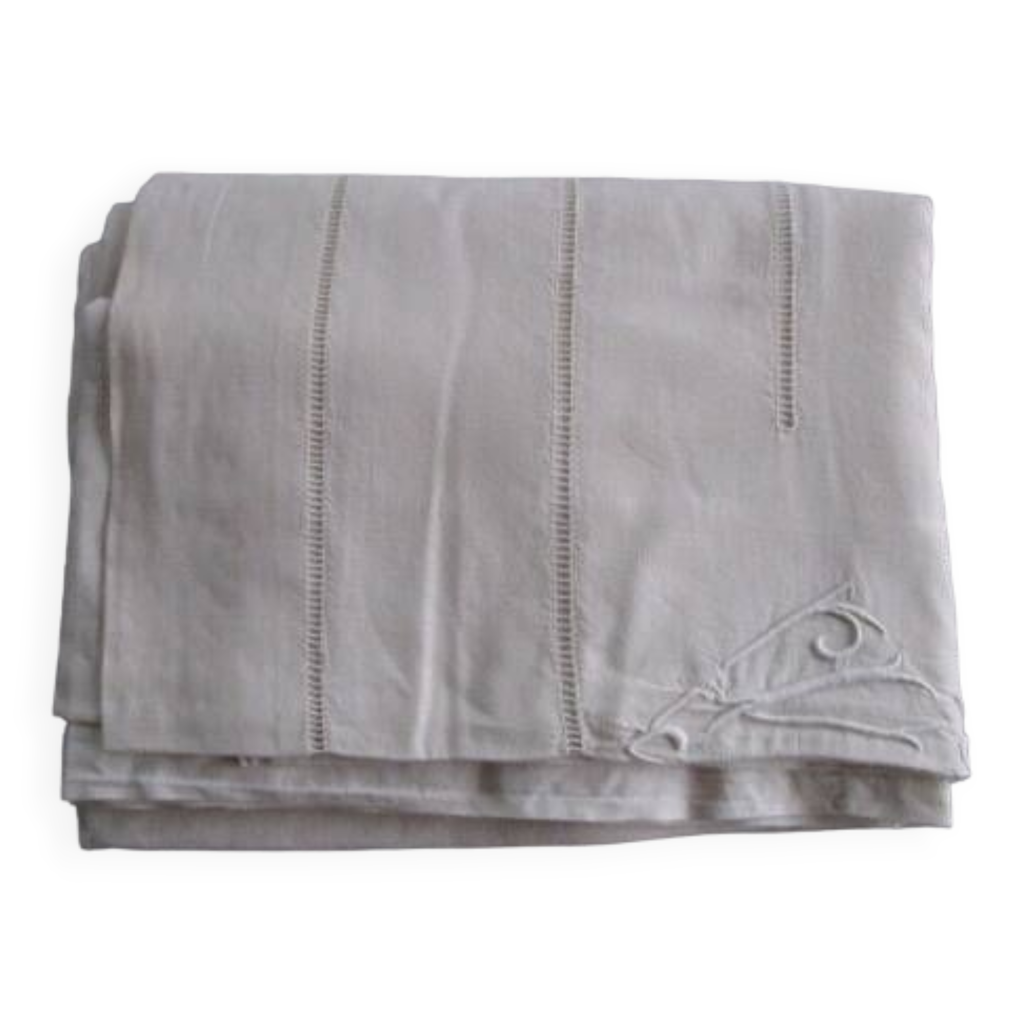 Old monogrammed sheet - embroidered: 330x230cm