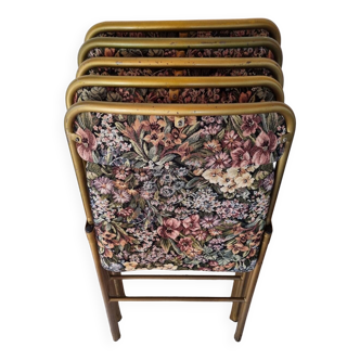 Set of vintage upholstered folding chairs