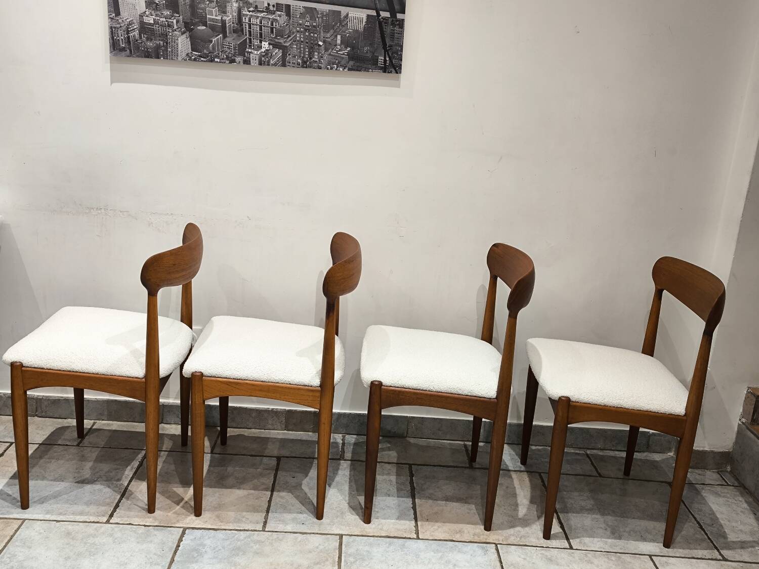 4 vintage Scandinavian teak chairs by Johannes Andersen 1960