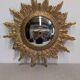 XL witch's eye sun mirror in gilded metal, Italy circa 1970