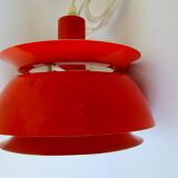 Set of 2 Danish Mid-century vintage Nevada pendant lights, orange, PH style, by Vitrika Denmark