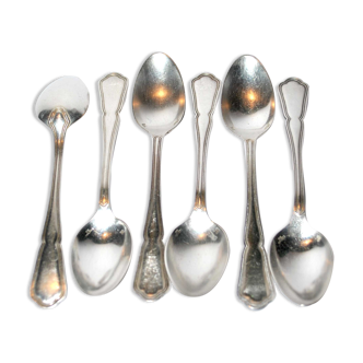 Series of 6 victoria teaspoons in silver metal ercuis - net model