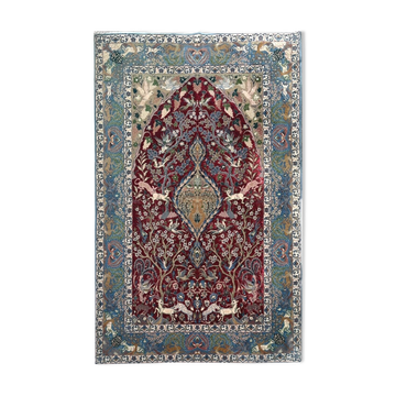 Isfahan wool and silk rug circa 1970 - 163x107cm