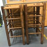 4 wood and mulching bar stools