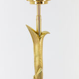 Tripod floor lamp in gilded bronze