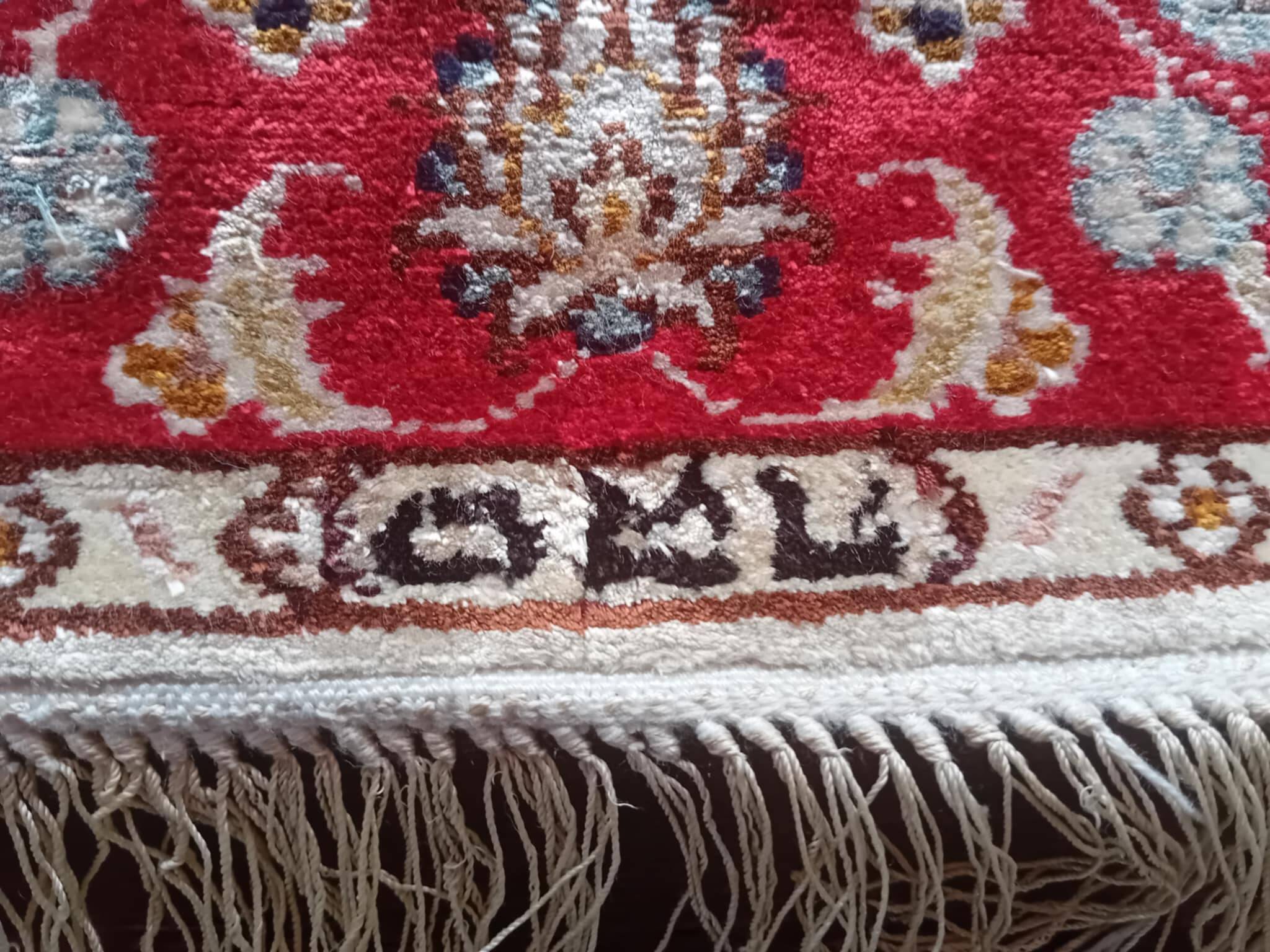 Handmade silk cashmere rug 125x76cm