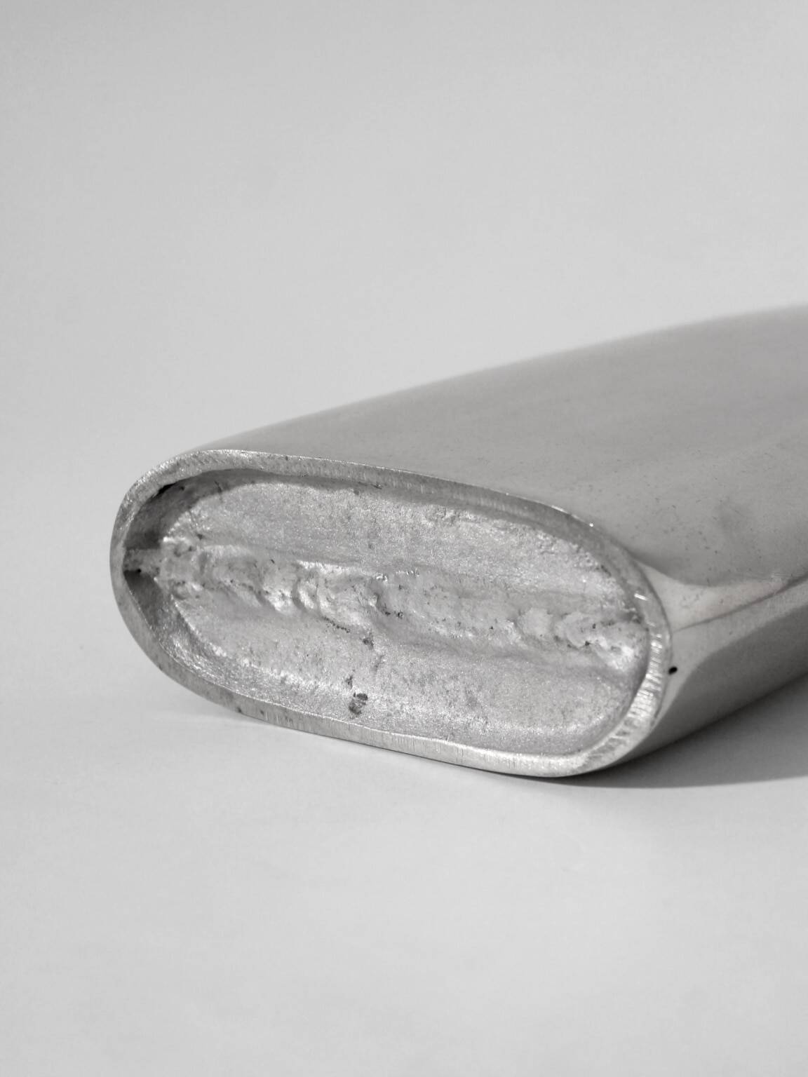 Polished Aluminum Flat Tall Vase