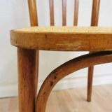 Chaise de salle à manger vintage en rotin : Yougoslavie des années 1970, intérieur bohème