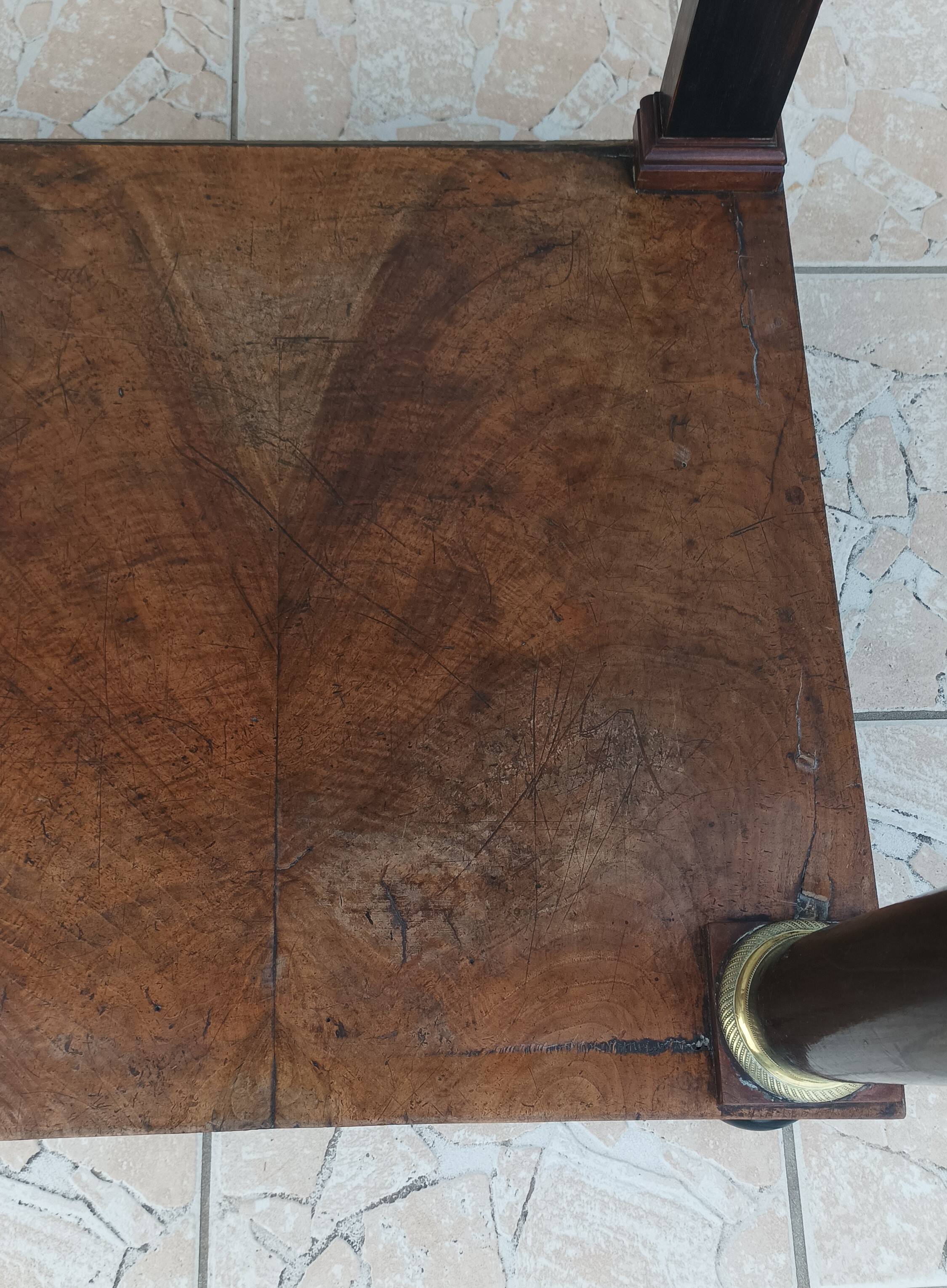 Large Empire period mahogany console table