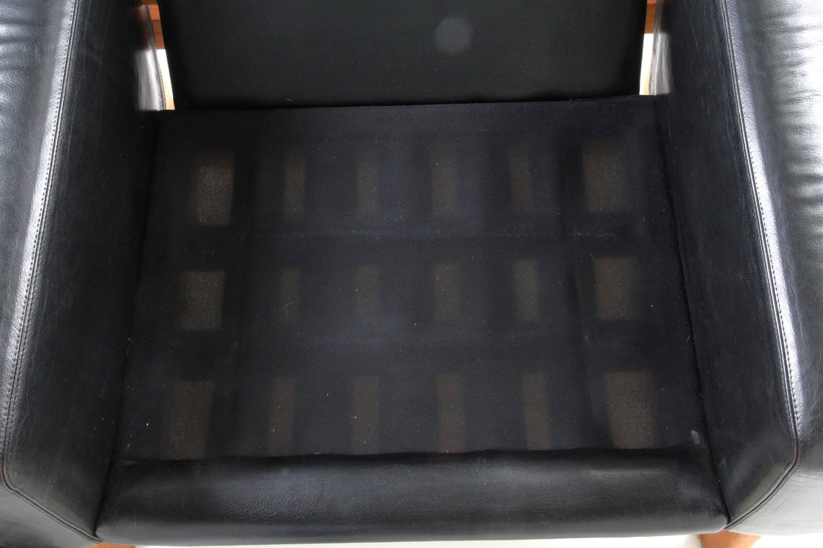 Vintage mid-century poul m. volther leather and oak lounge chair 1960,s