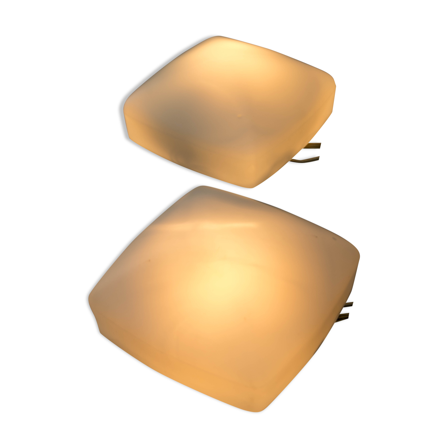 Set of two flush mounts or wall lamps, czechoslovakia, 1960s