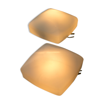 Set of two flush mounts or wall lamps, czechoslovakia, 1960s